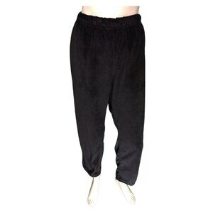 Women's Black Velour Pants - 100% Polyester